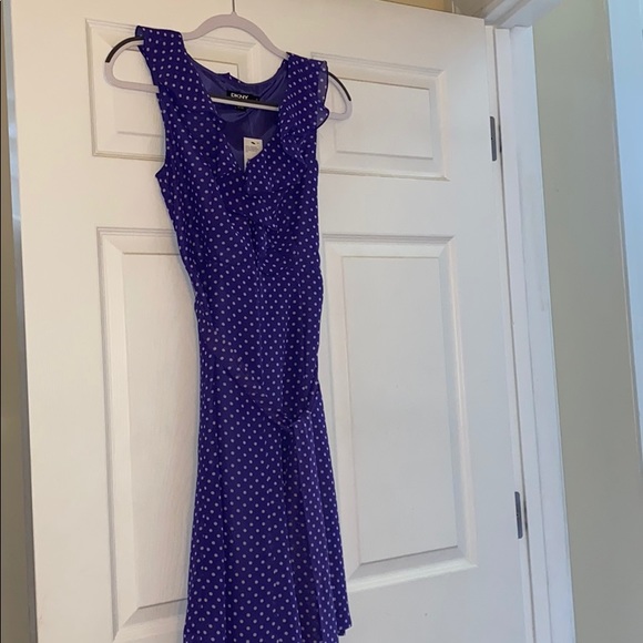 Dkny Dresses & Skirts - 💲💲DKNY Purple Ruffled Dot Midi